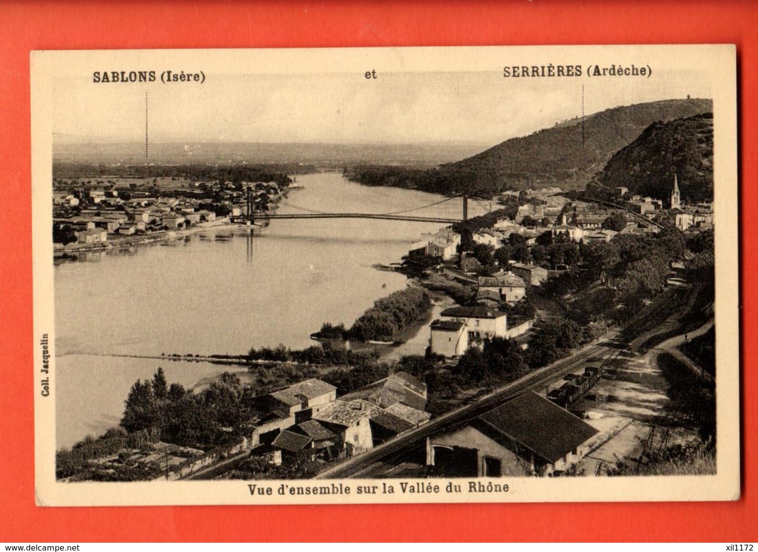 TRK-36 Serrières Ardèche Et Sablons Isère Vue D'ensemble Sur La Vallée Du Rhône. Circ. Sous Enveloppe - Serrières