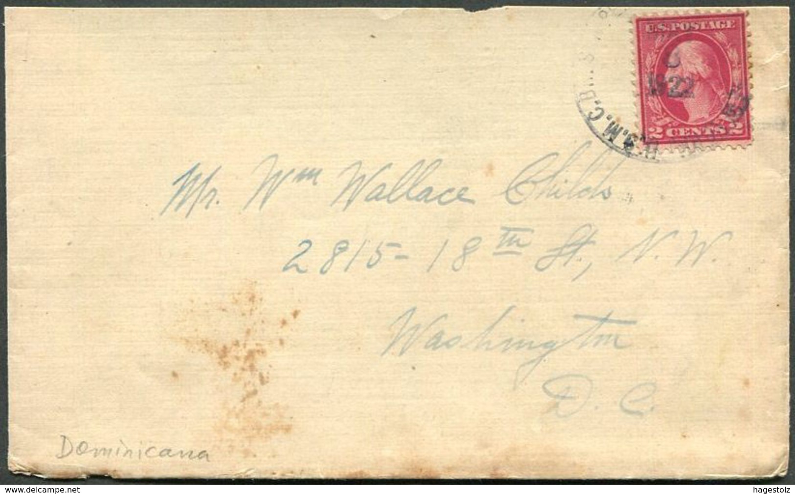 DOMINICANA 1922 US Occupation U.S.M.C. BR. SAN PEDRO DE MACORIS Military Cover USMC Marine Corps USA Dominican Republic - Dominicaine (République)