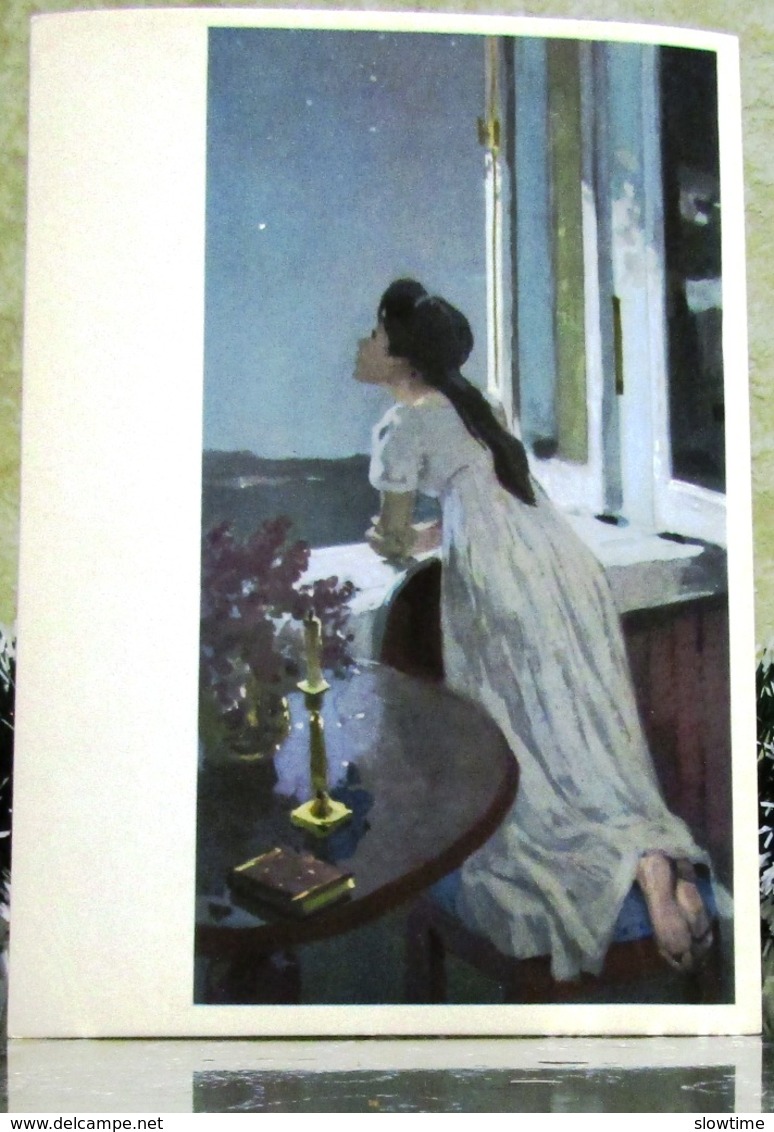 War And Peace Leo Tolstoy. Natasha Rostova, Night Thoughts. Large Art USSR Russia Postcard - Women