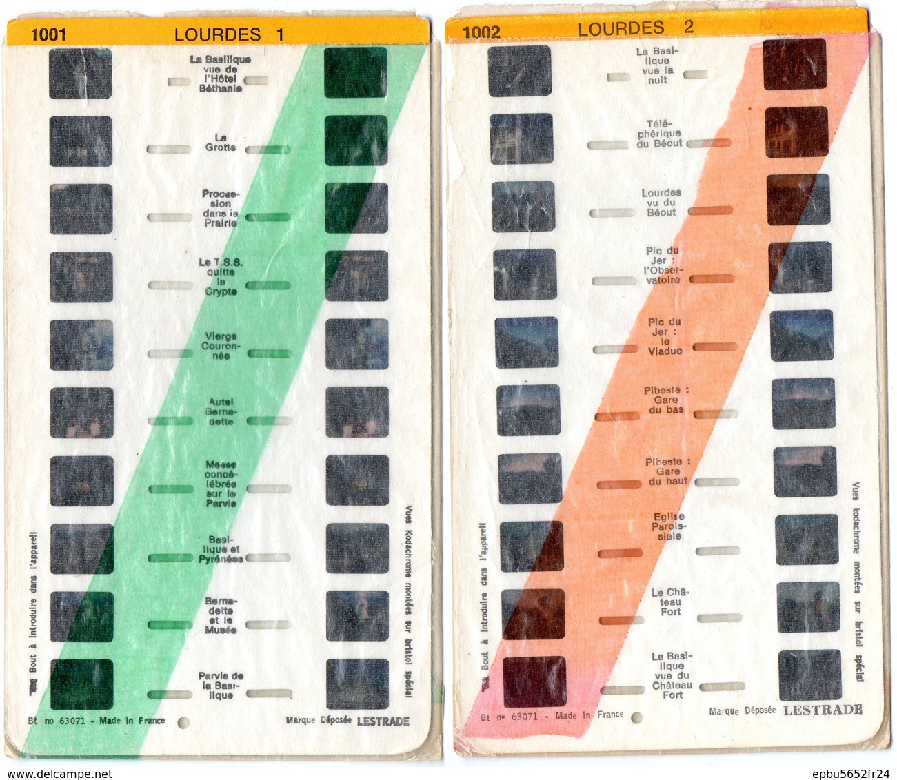 Lot De 2 Stéréocartes Lestrade  : Lourdes  1-2  N° 1001 à 1002 - Visionneuses Stéréoscopiques