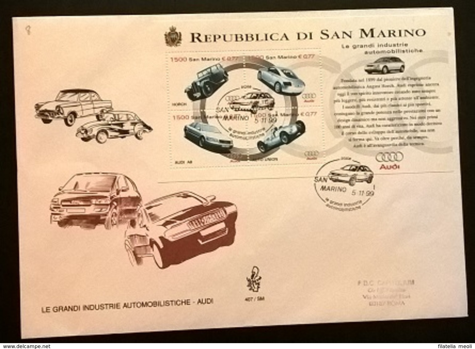 SAN MARINO 1999 AUDI - FDC