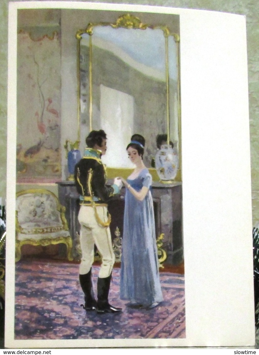 War And Peace Leo Tolstoy. Sonia And Nikolai. Large Art USSR Russia Postcard - Couples
