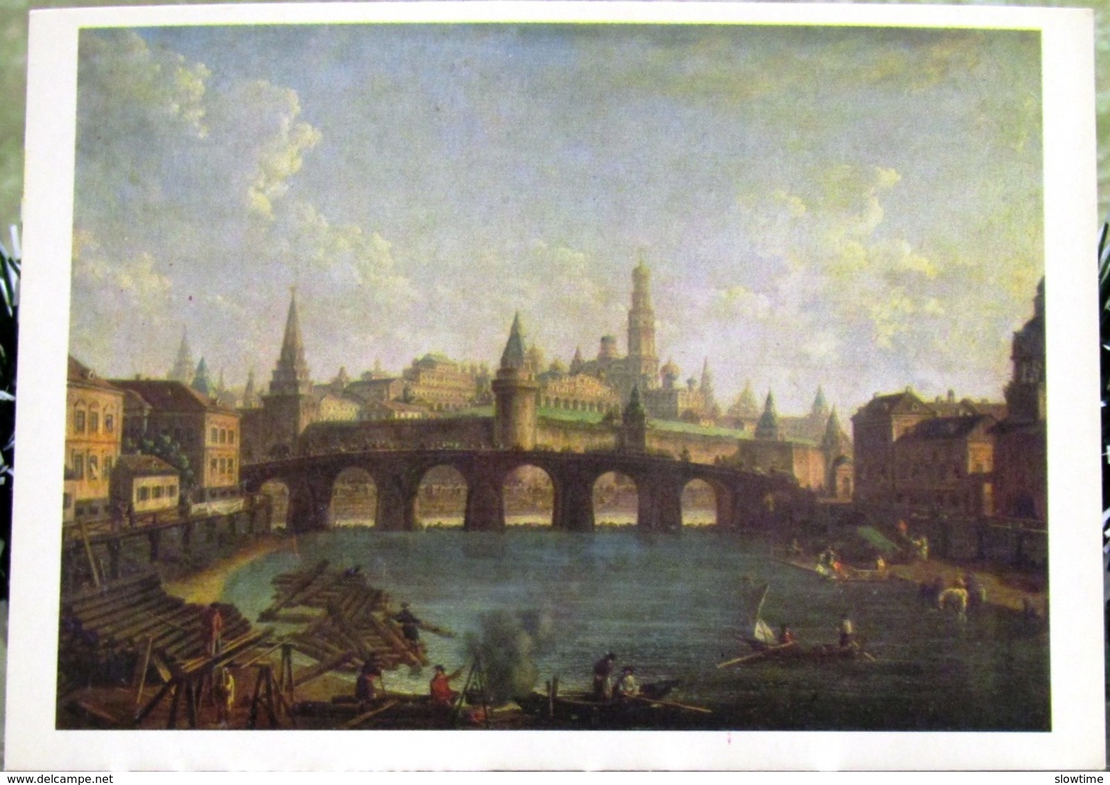 View Of The Moscow Kremlin And The Stone/ Kamenniy / Bridge. 1800-ies. USSR Russia Postcard - Russia