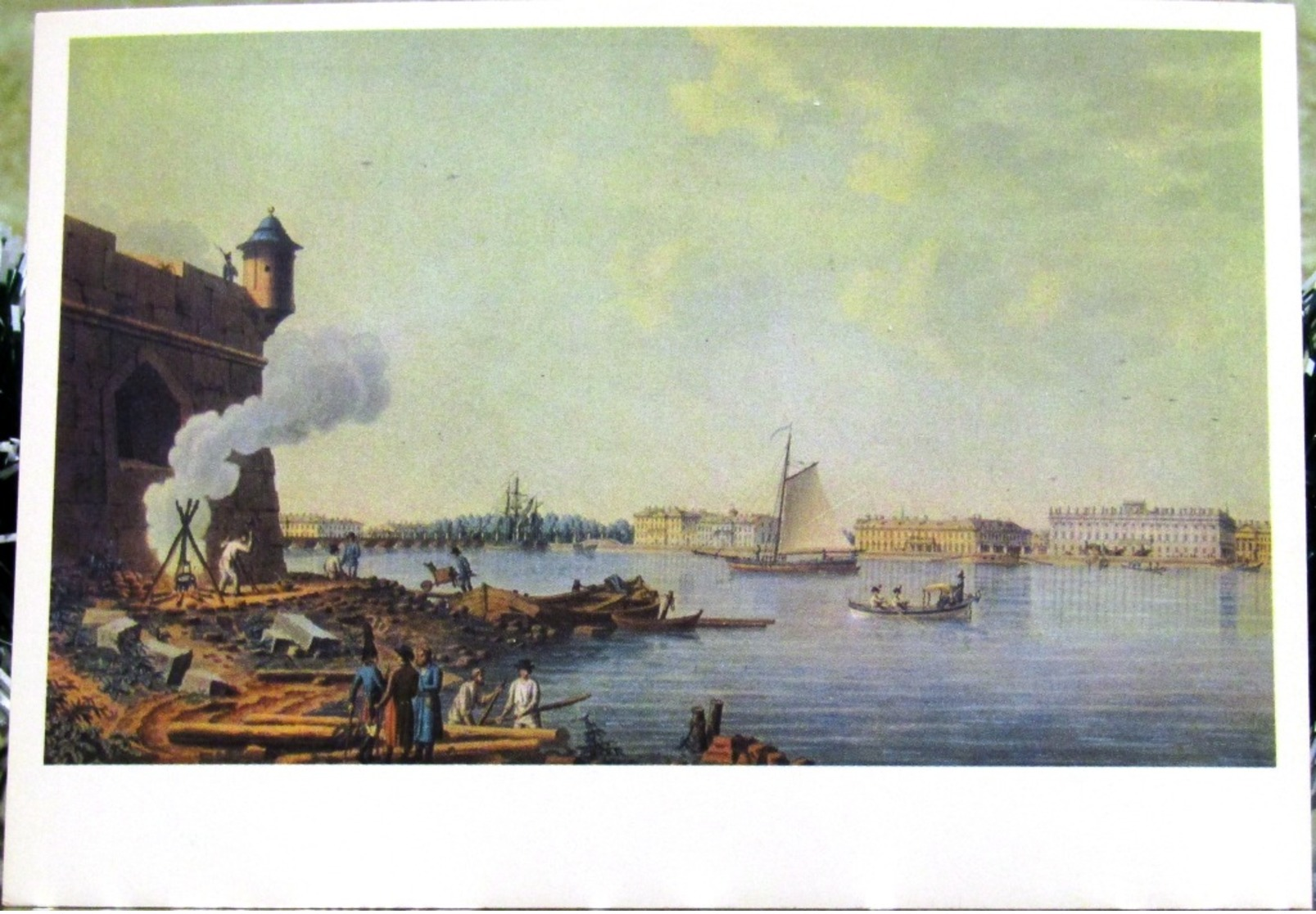 View Of The Neva River And Marble Palace 1799, Engraving On Copper. USSR Russia Postcard - Russia