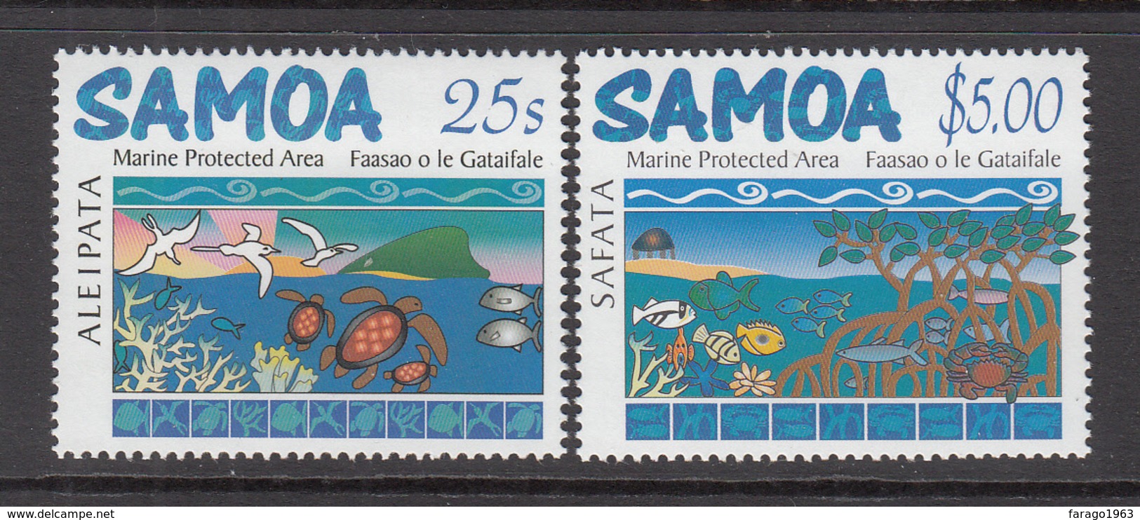 2003 Samoa Protect Marine Environment Turtles Fish  Complete Set Of 2 MNH - Samoa