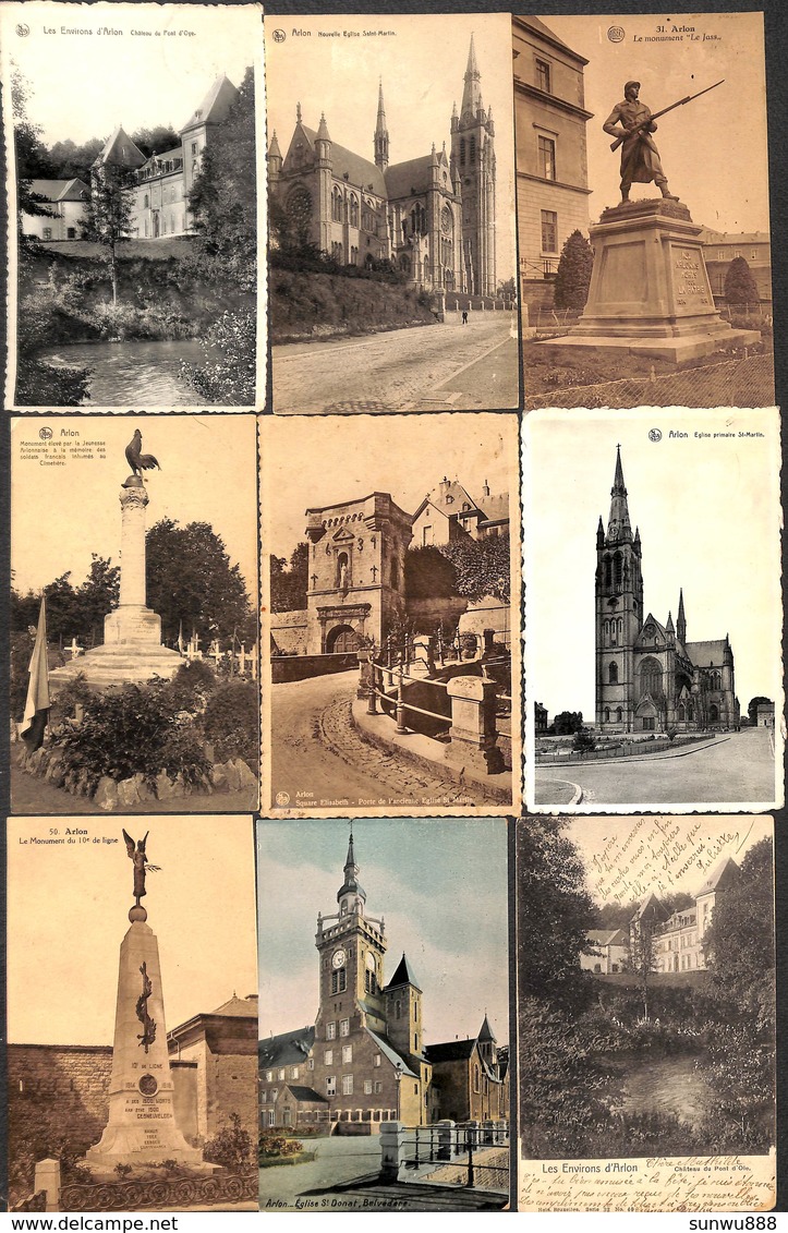 Arlon - Lot sympa 69 cartes (un peu de tout animée gare monument précurseur... voir scans, petit prix)