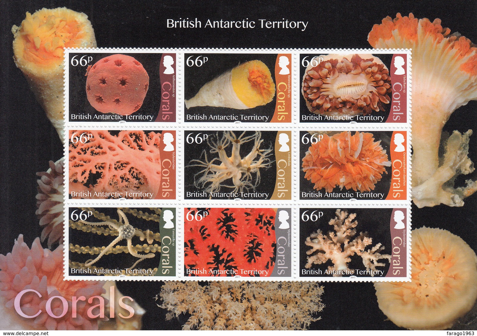 2017 British Antarctic Territory Miniature Sheet Of 9 MNH @   FACE VALUE - Unused Stamps