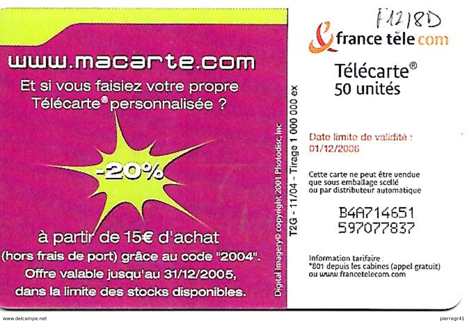 TC-PUBLIC°-F1318D-50U-GEM1-11/2004-FUTUR MARIAGE-UTILISE-TBE - 2004