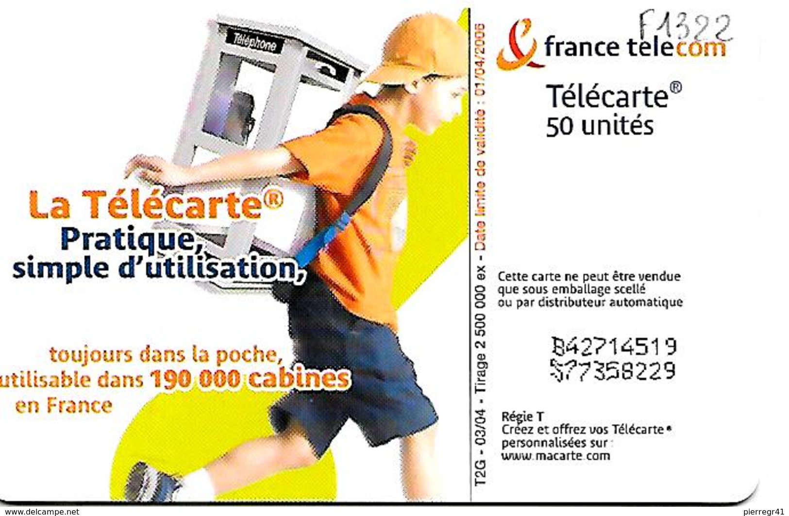 TC°-PUBLIC-F1322-50U-GEM2-03/04-CABINE GARCON- -UTILISE-TBE- - 2004