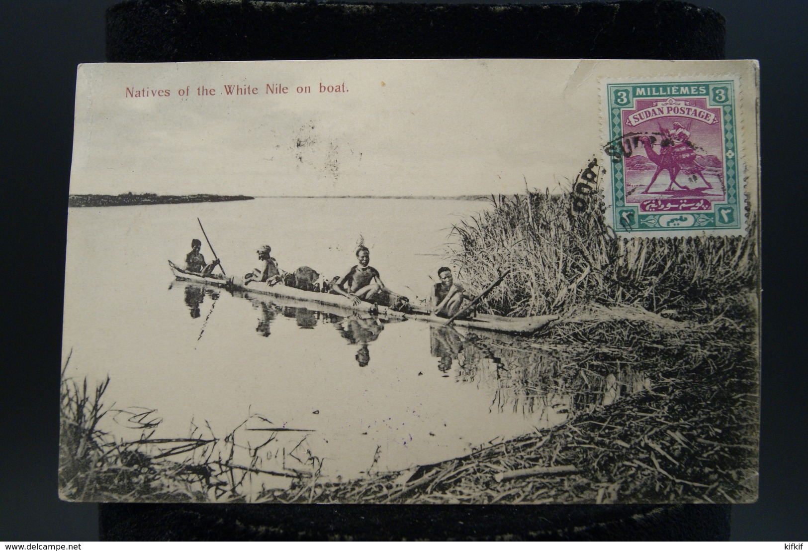 CPA Afrique Soudan Sudan  Indigènes Natives Of The White Nile On Boat Piroge Sur Le Nil Blanc - Sudan