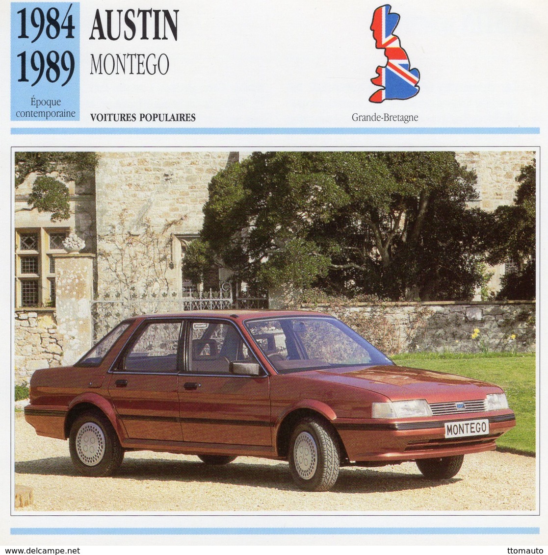 Austin Montego   -  1984  -  Fiche Technique Automobile (Grande Bretagne) - Voitures