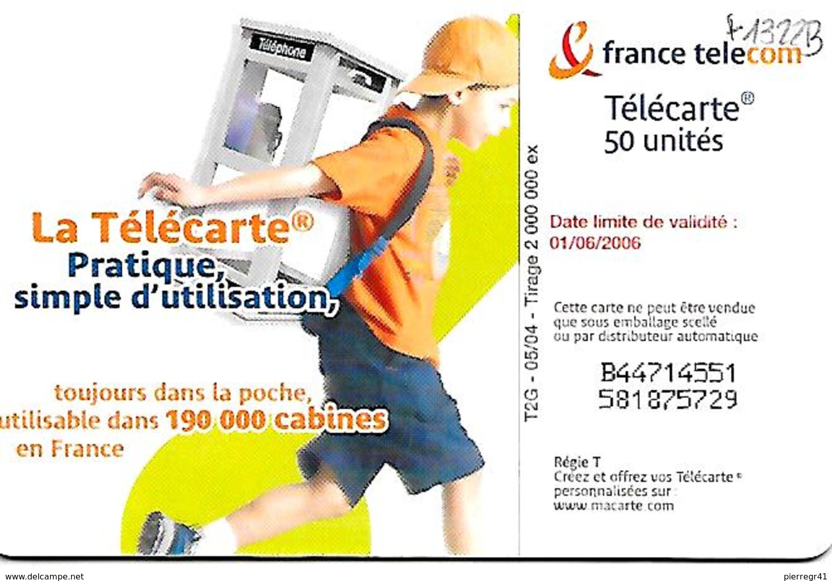 TC°-PUBLIC-F1322B-50U-GEM2-05/04-CABINE GARCON- -UTILISE-TBE- - 2004