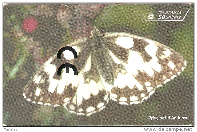 AND-105 TARJETA DE ANDORRA DE UNA MARIPOSA (BUTTERFLY) NUEVA-MINT CON BLISTER - Andorra