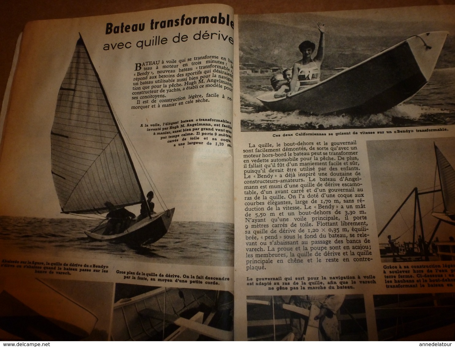 1951 MÉCANIQUE POPULAIRE: Un Bateau Transformable;Chasser à La Fronde Avec Précision ;Carrelage Murs Et Sols ;etc - Autres & Non Classés