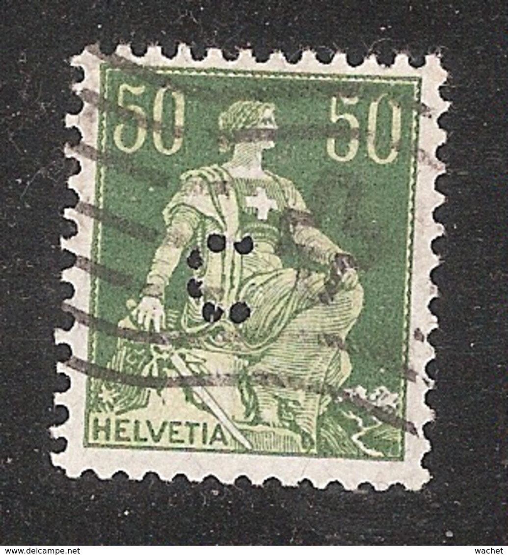 Perfin/perforé/lochung Switzerland No 103  1908-1933 - Hélvetie Assise Avec épée  C  Handelsbank (Banque Commerciale) - Perfins