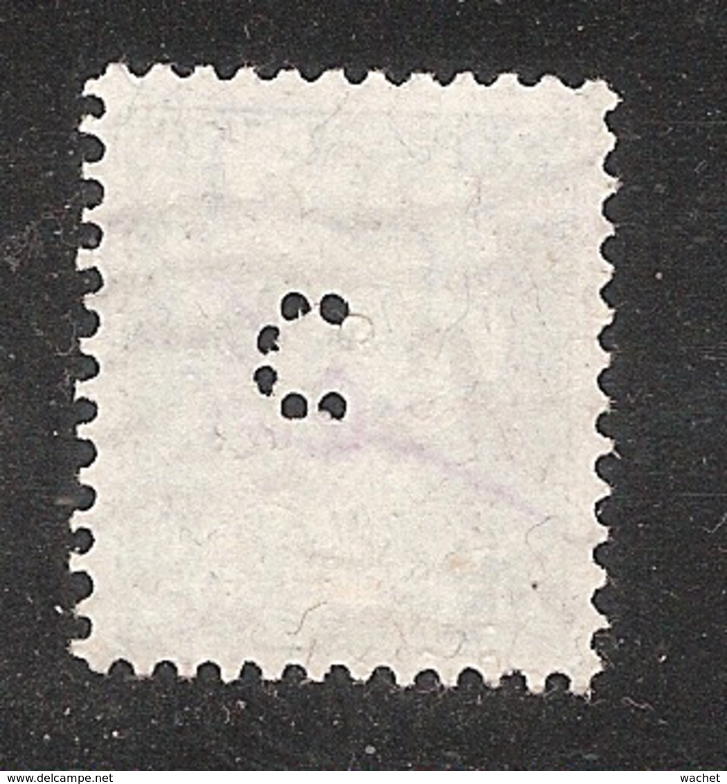 Perfin/perforé/lochung Switzerland No 103  1908-1933 - Hélvetie Assise Avec épée  C  Handelsbank (Banque Commerciale) - Gezähnt (perforiert)