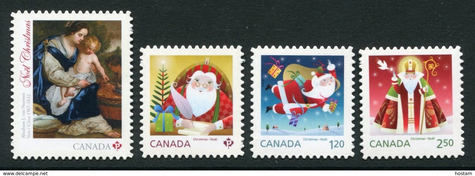 CANADA 2014,#2796i-2800i,  CHRISTMAS   DIE CUT From QUARTELY PACK - Single Stamps