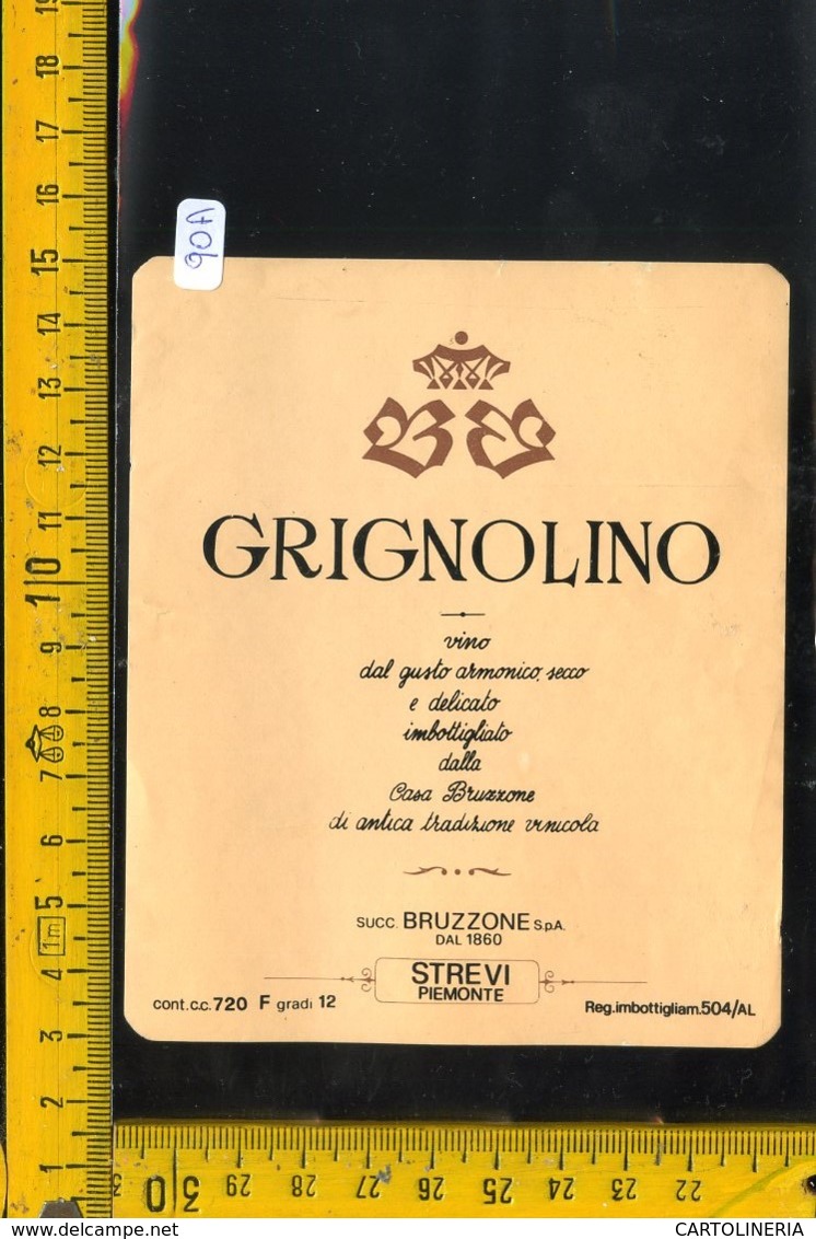 Etichetta Vino Liquore Grignolino Bruzzone Strevi - Altri & Non Classificati