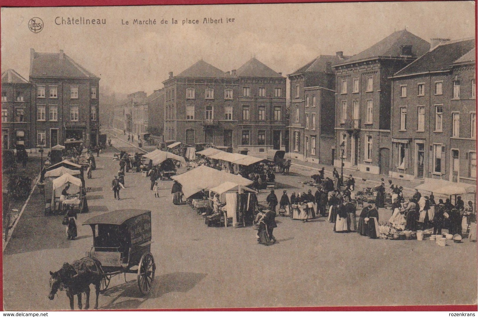 CHATELET - CHATELINEAU Le Marche De La Place Albert 1ier  RARE Zeldzaam Hainaut Henegouwen (En Très Bon Etat) - Châtelet