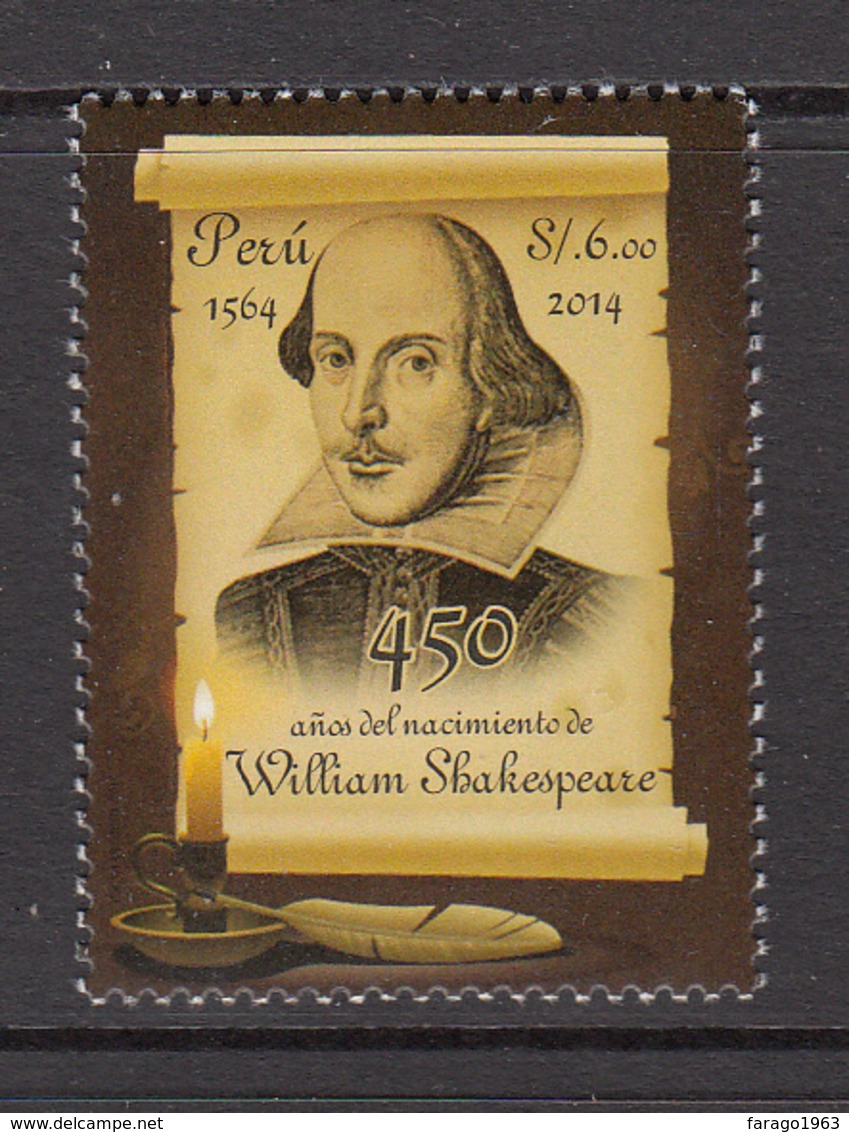 2014 Peru  Shakespeare Literature   Complete Set Of 1 MNH - Peru