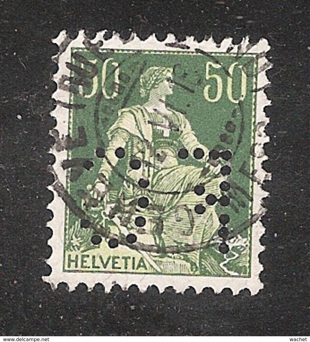 Perfin/perforé/lochung Switzerland No 103  1908-1933 - Hélvetie Assise Avec épée   FC  Flegenheimer & Cie - Perforés