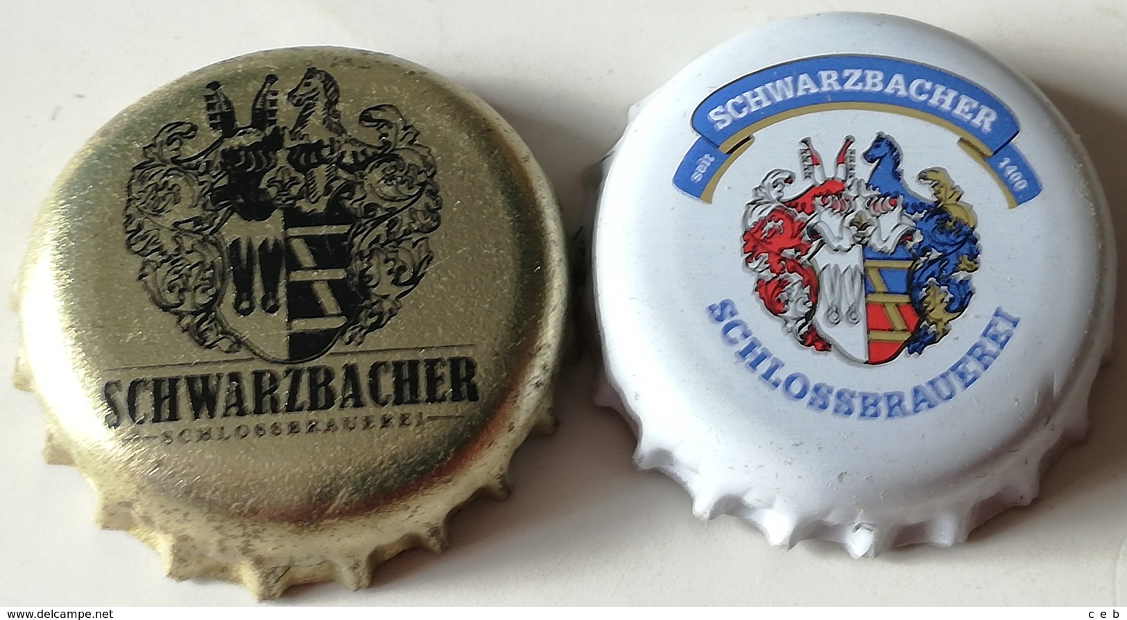 Lote 2 Chapas Kronkorken Caps Tappi Cerveza Schwarzbacher. Alemania - Cerveza