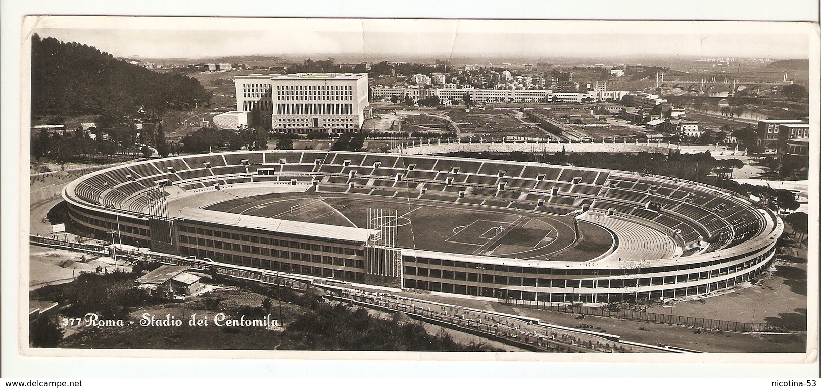 CT--02722-- ROMA - STADIO DEI CENTOMILA - FORMATO GRANDE Cm. 21 X Cm. 7-VIAGGIATA 1956 - Stadi