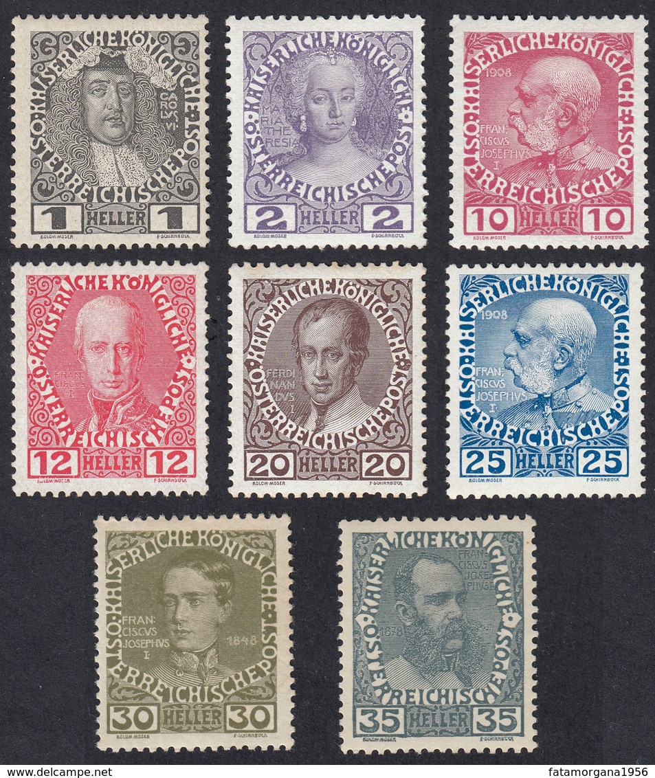 AUSTRIA  OSTERREICH - 1908 E Segg -  Lotto 8 Valori Nuovi MH: Yvert 101, 102, 106, 107, 108, 109, 110 E 111. - Ongebruikt