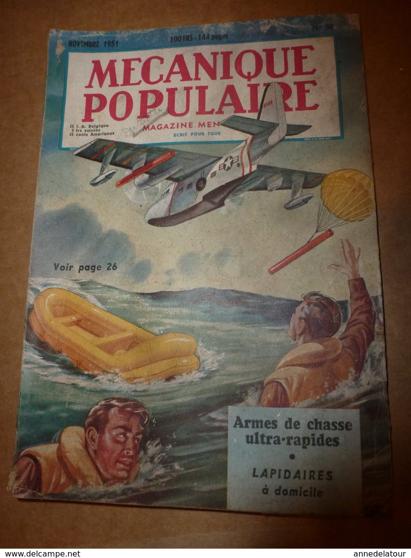 1951 MÉCANIQUE POPULAIRE:La Maison En Mélasse;Contre L'humidité ; Nouvelles Espèces D'arbres ; Automobile De Demain;etc - Other & Unclassified