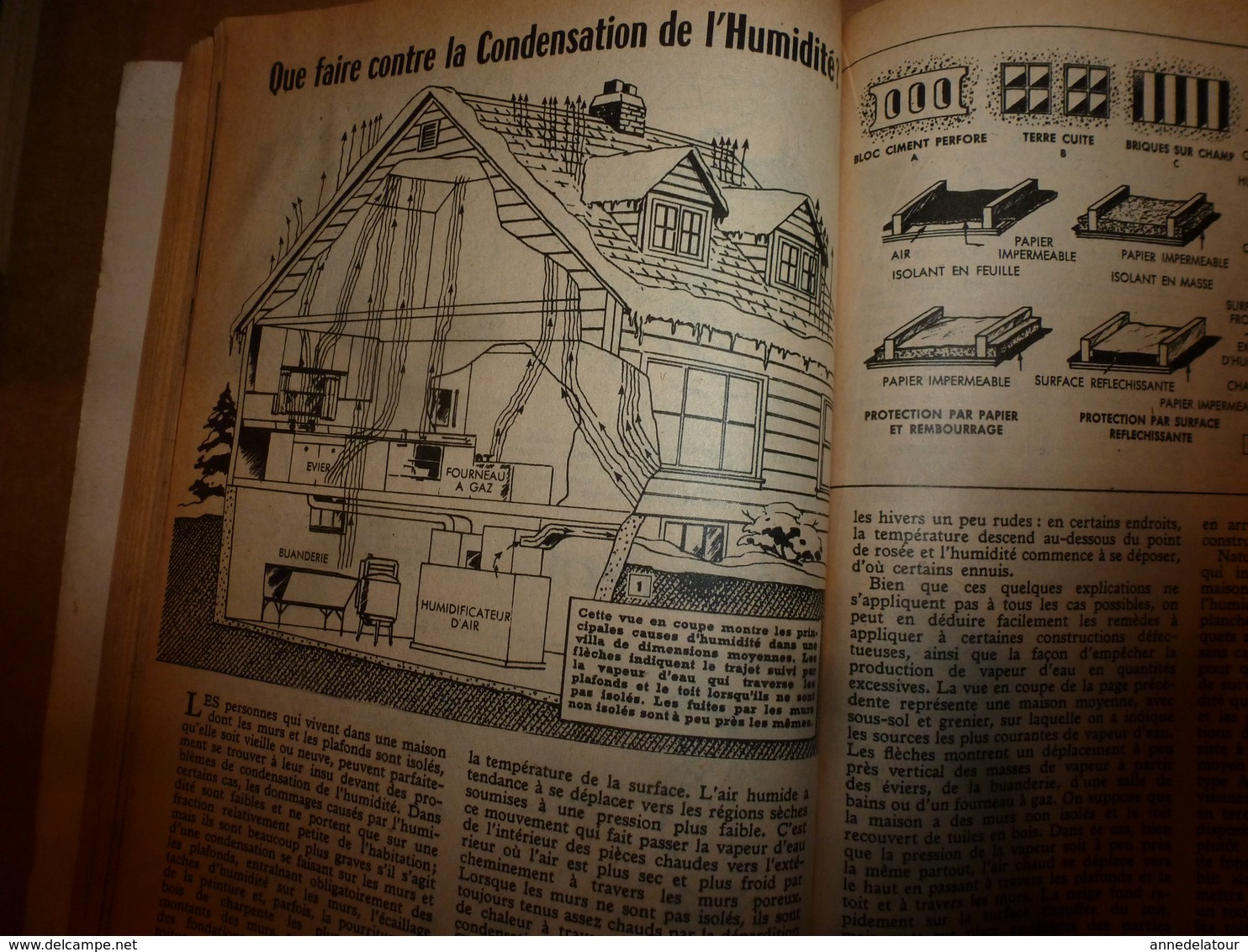 1951 MÉCANIQUE POPULAIRE:La maison en mélasse;Contre l'humidité ; Nouvelles espèces d'arbres ; Automobile de demain;etc