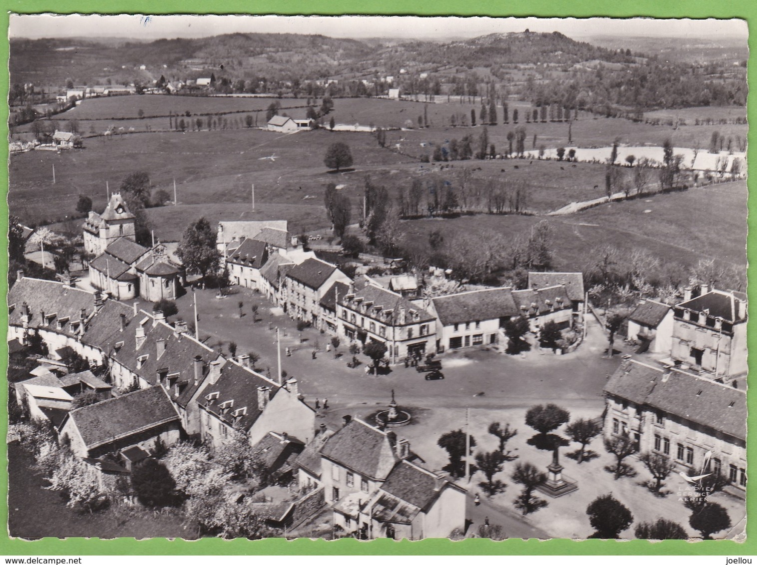 Rare CPSM CHAMPAGNAC Les Mines Le Bourg Et Le Puy De La Collange Affranchissement Linge Noel Grenoble - Autres & Non Classés