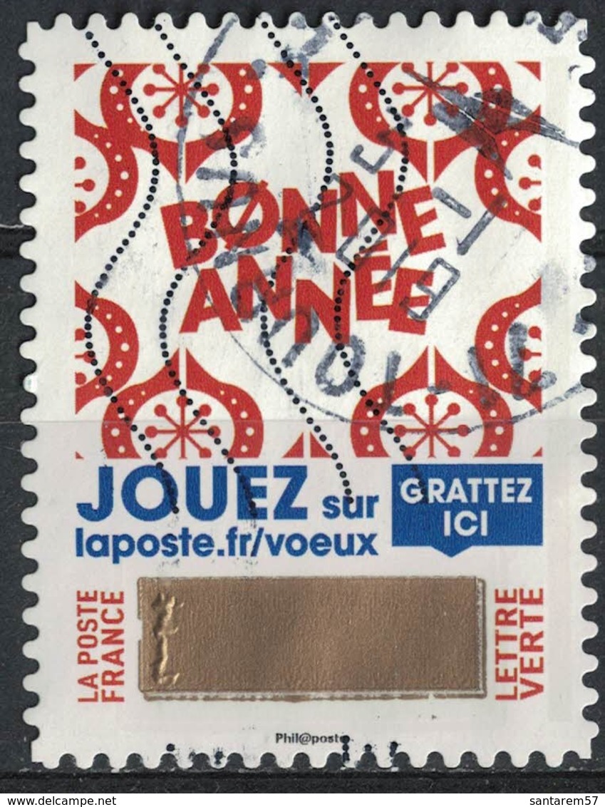 France 2018 Oblitéré Used Timbre à Gratter N° 1 Bonne Année Décorations De Noël SU - Used Stamps