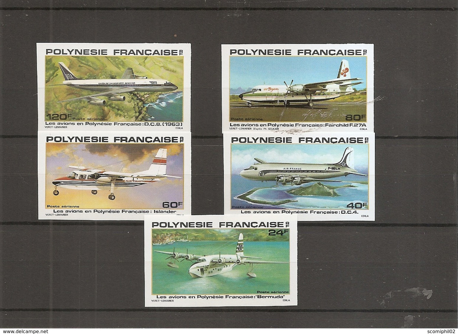 Polynésie - Avions ( PA 148/152 Non Dentelés XXX -MNH) - Non Dentelés, épreuves & Variétés