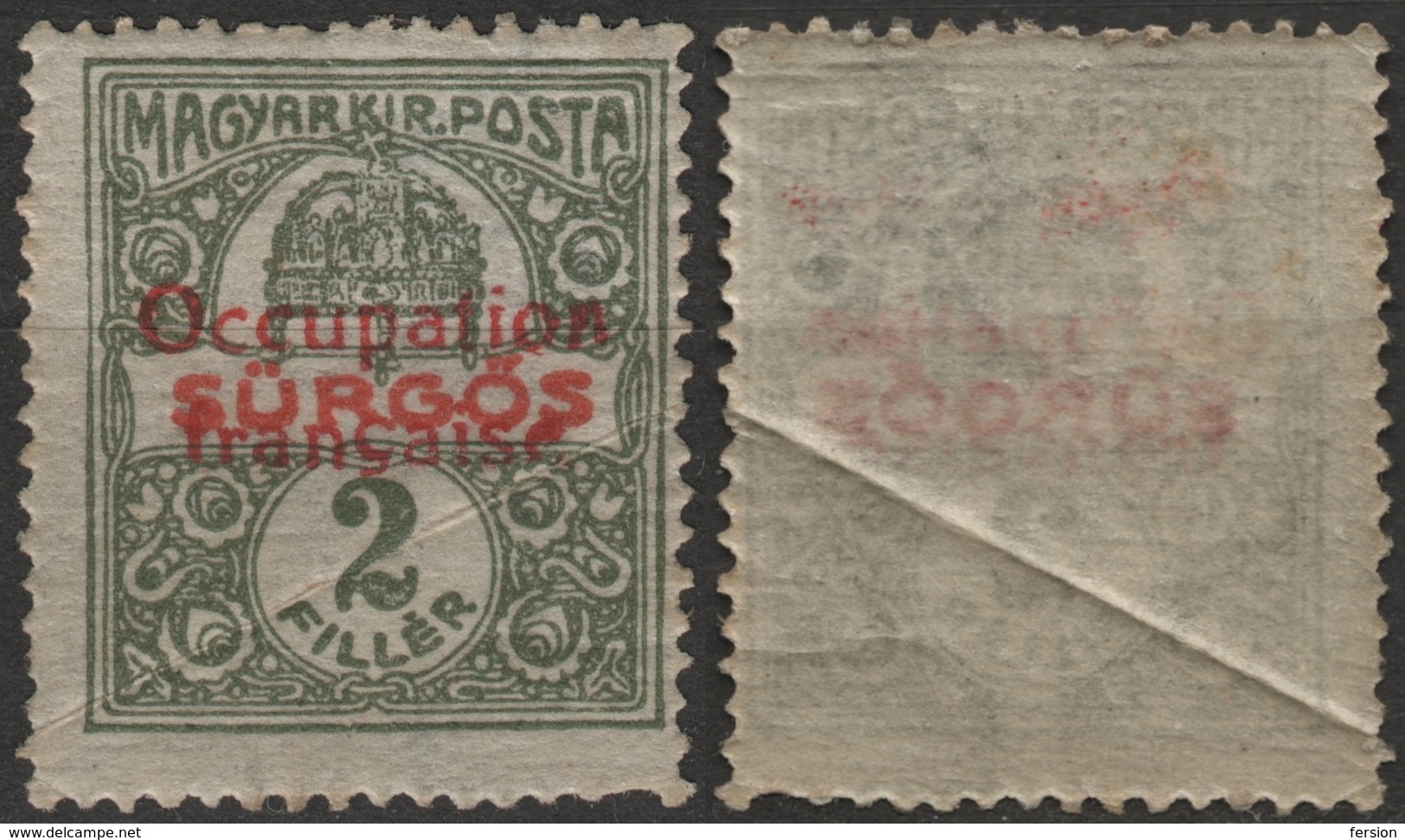 1919 HUNGARY Hongrie Romania FRANCE - Occupation Francaise / EXPRESS 2 Fill. - Overprint ARAD - MH - Autres & Non Classés