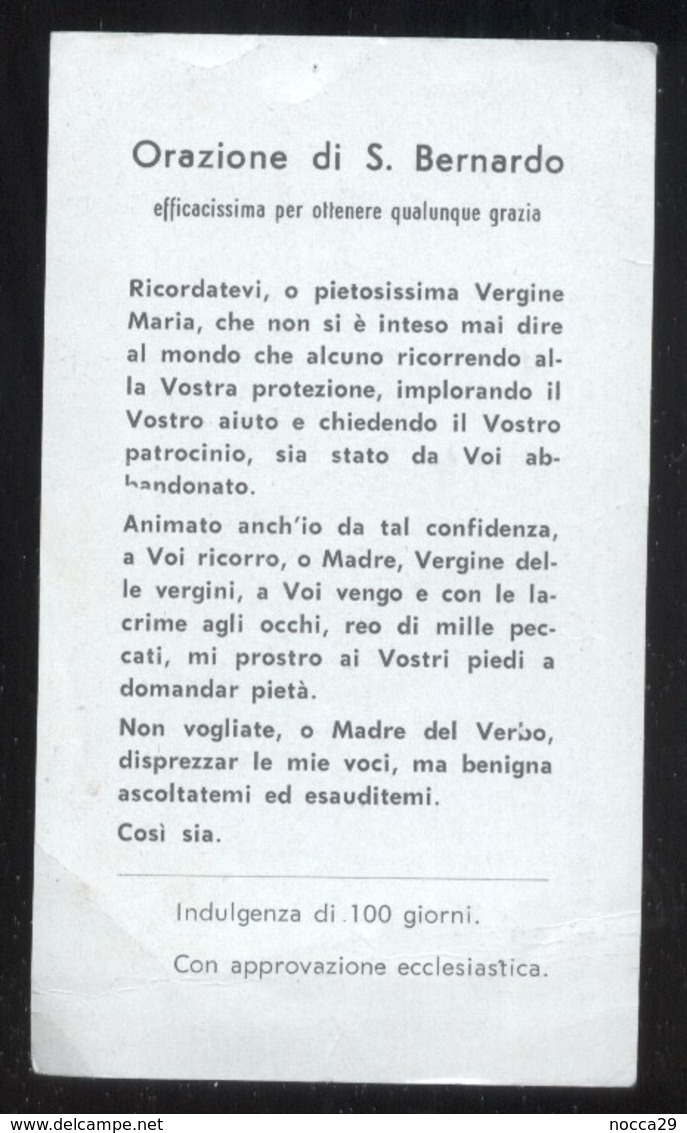 S. MARIA DELLA PACE VENERATA A PIONA  (COLICO)   - HOLY CARD - Santini