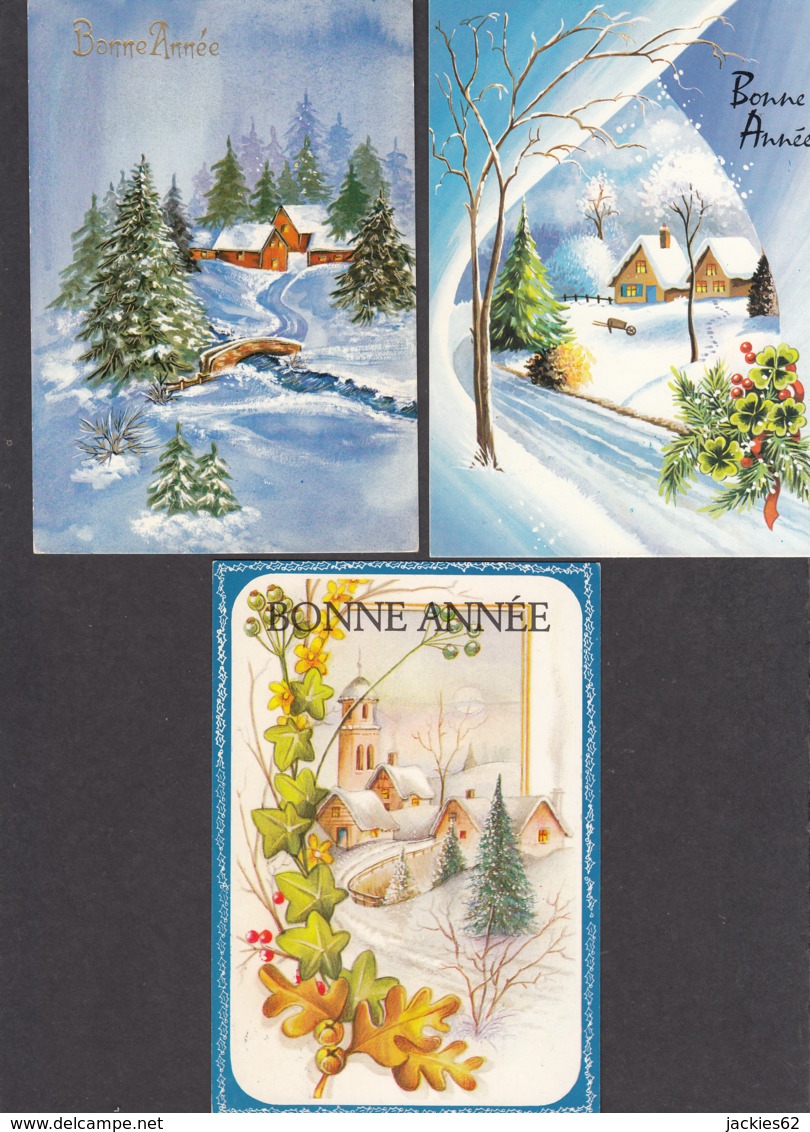 97462/ NOUVEL AN, 3 Cartes, Paysages - Anno Nuovo