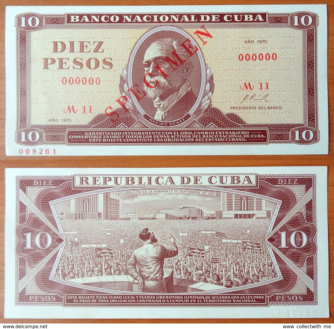 Cuba 10 Pesos 1970 UNC Specimen - Cuba