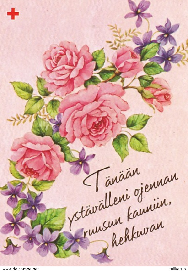 Flowers - Fleurs - Bloemen - Blumen - Fiori - Flores - Roses - Red Cross 1992 - Suomi Finland - Red Cross