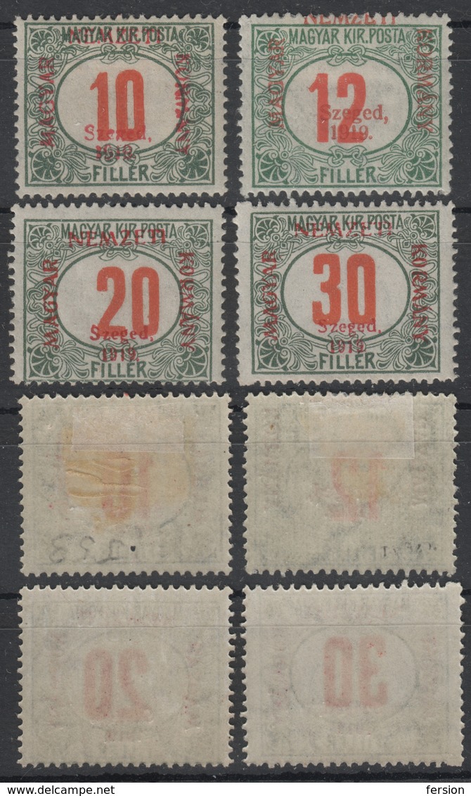 1919 France Occupation Local SZEGED - Hungary - PORTO DUE Overprint - MH - Unused Stamps