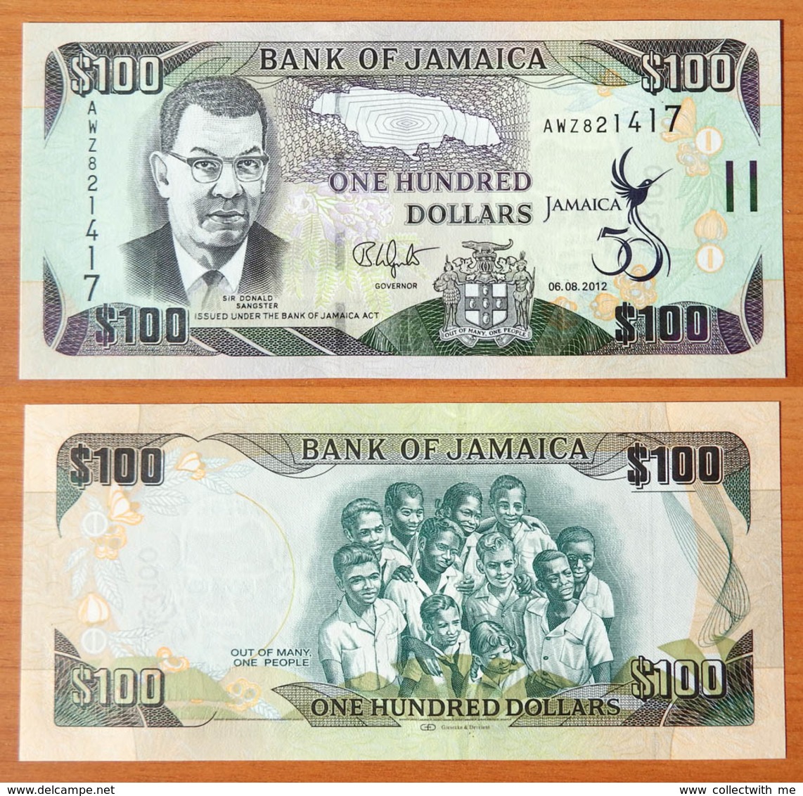 Jamaica 100 Dollars 2012 UNC Commemorative Note - Giamaica