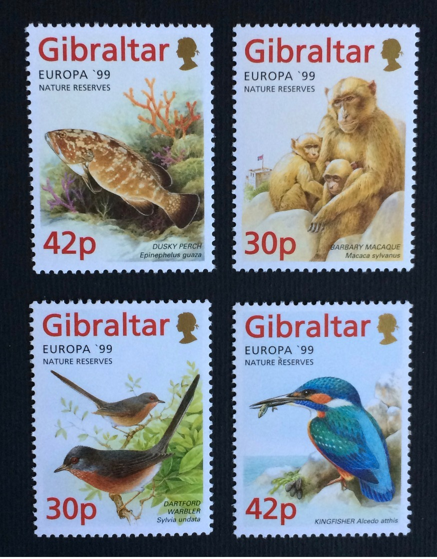 Gibraltar 1999; Wild Animals, Birds, Monkey, Fish; MNH** - Gibraltar