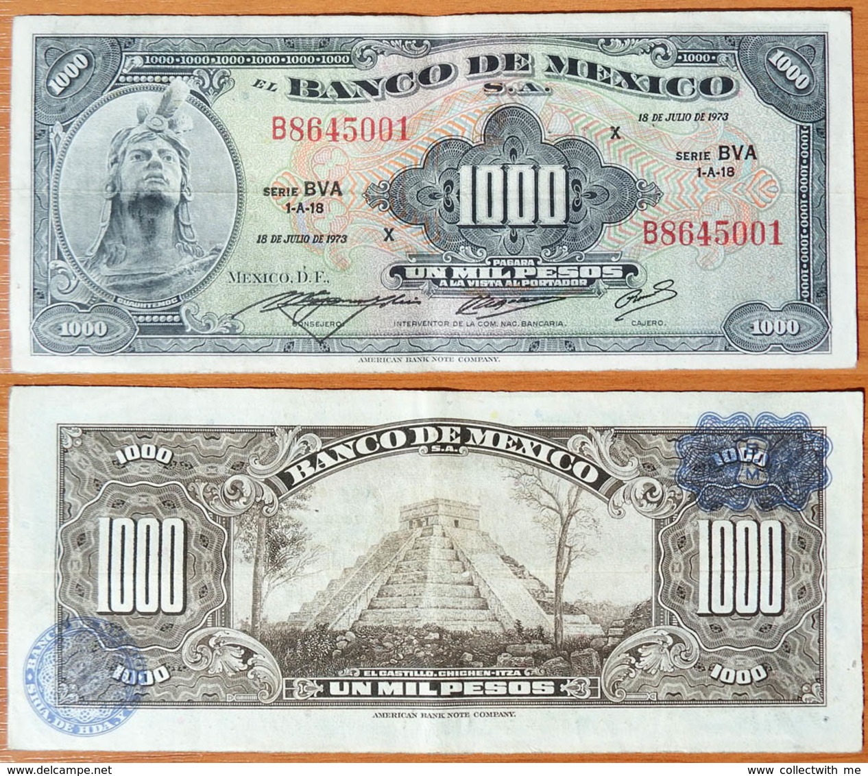 Mexico 1000 Pesos 1973 Blue Seals - Mexico