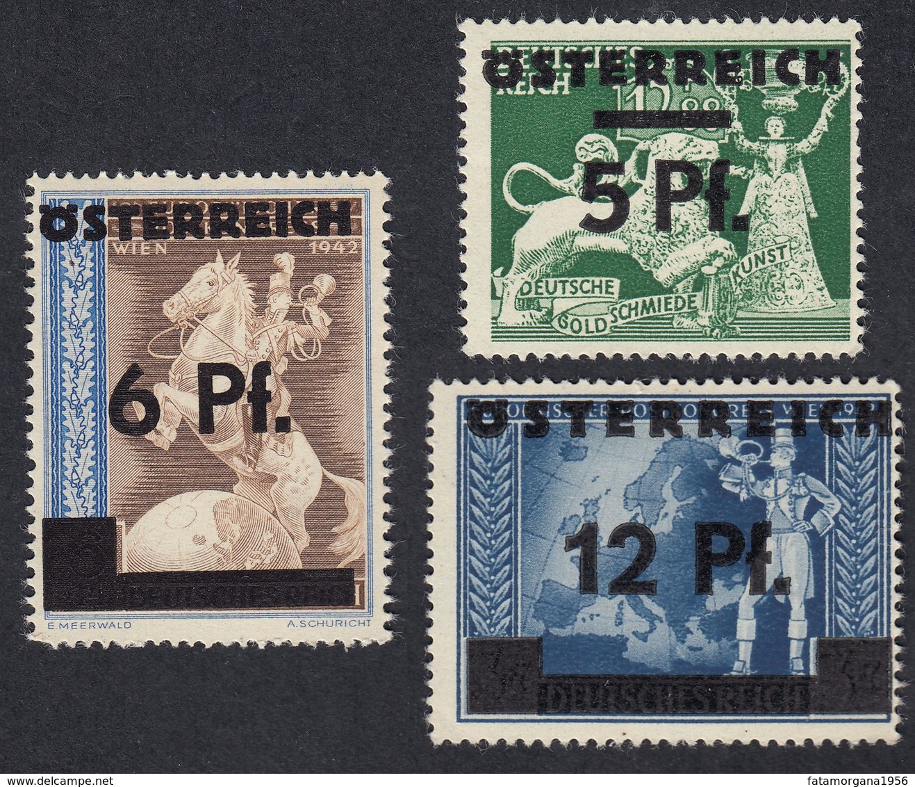 AUSTRIA  OSTERREICH - 1945 - Lotto 3 Francobolli Nuovi MNH: Yvert 539, 540 E 542. - Ungebraucht