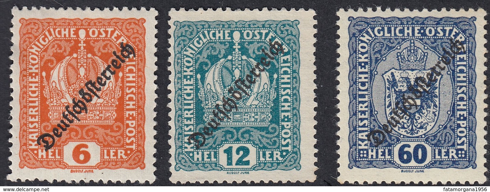 AUSTRIA -  OSTERREICH - 1918/1919 - Lotto 3 Francobolli Nuovi Senza Gomma: Yvert 171, 173 E 180. - Nuovi