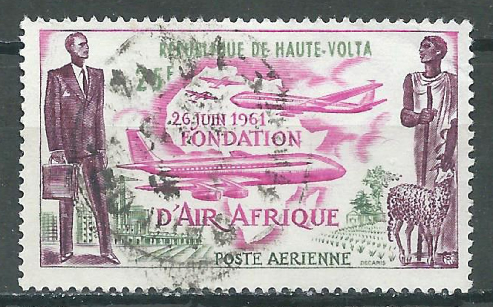 Haute-Volta Poste Aérienne YT N°4 Fondation D'Air Afrique Oblitéré ° - Haute-Volta (1958-1984)