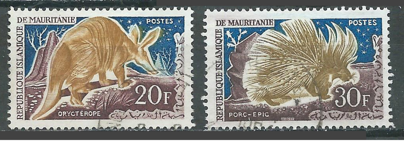 Mauritanie YT N°172-174 Oryctérope Et Porc-épic Oblitéré ° - Mauritanie (1960-...)