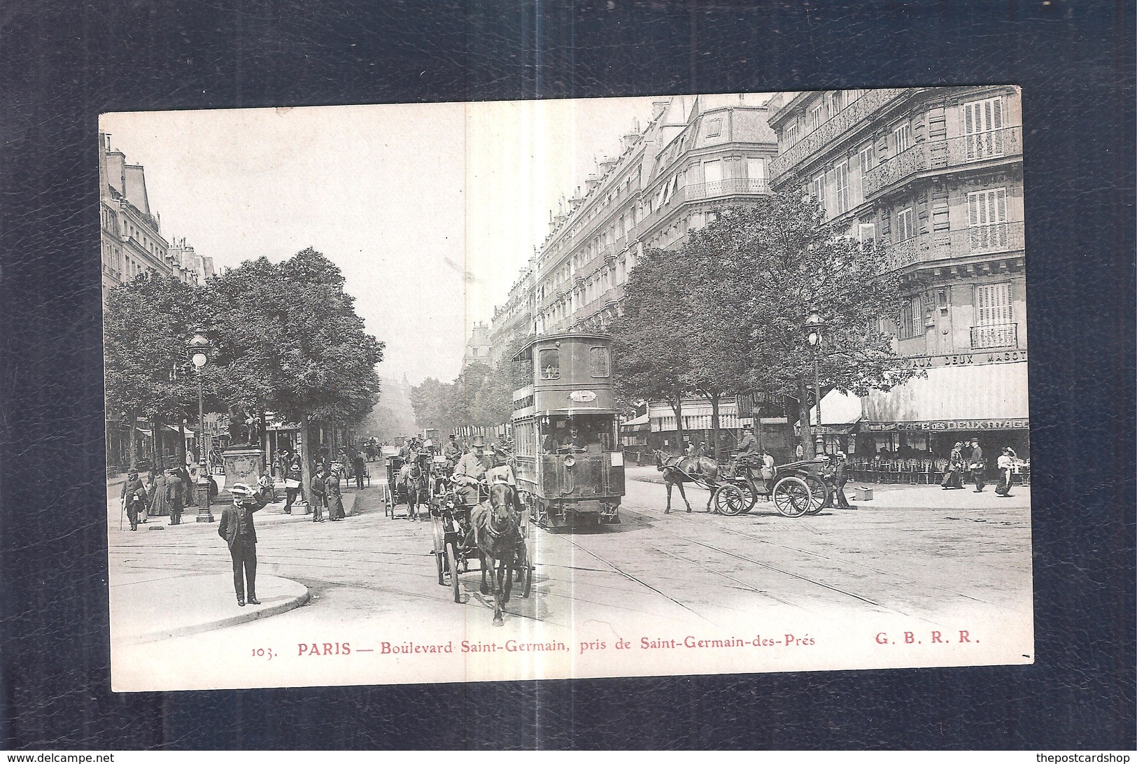 CPA TRAM PARIS BOULEVARD SAINT-GERMAIN PRIS DE SAINT GERMAIN DES PRES  Par G.B.R.R. - Distrito: 05