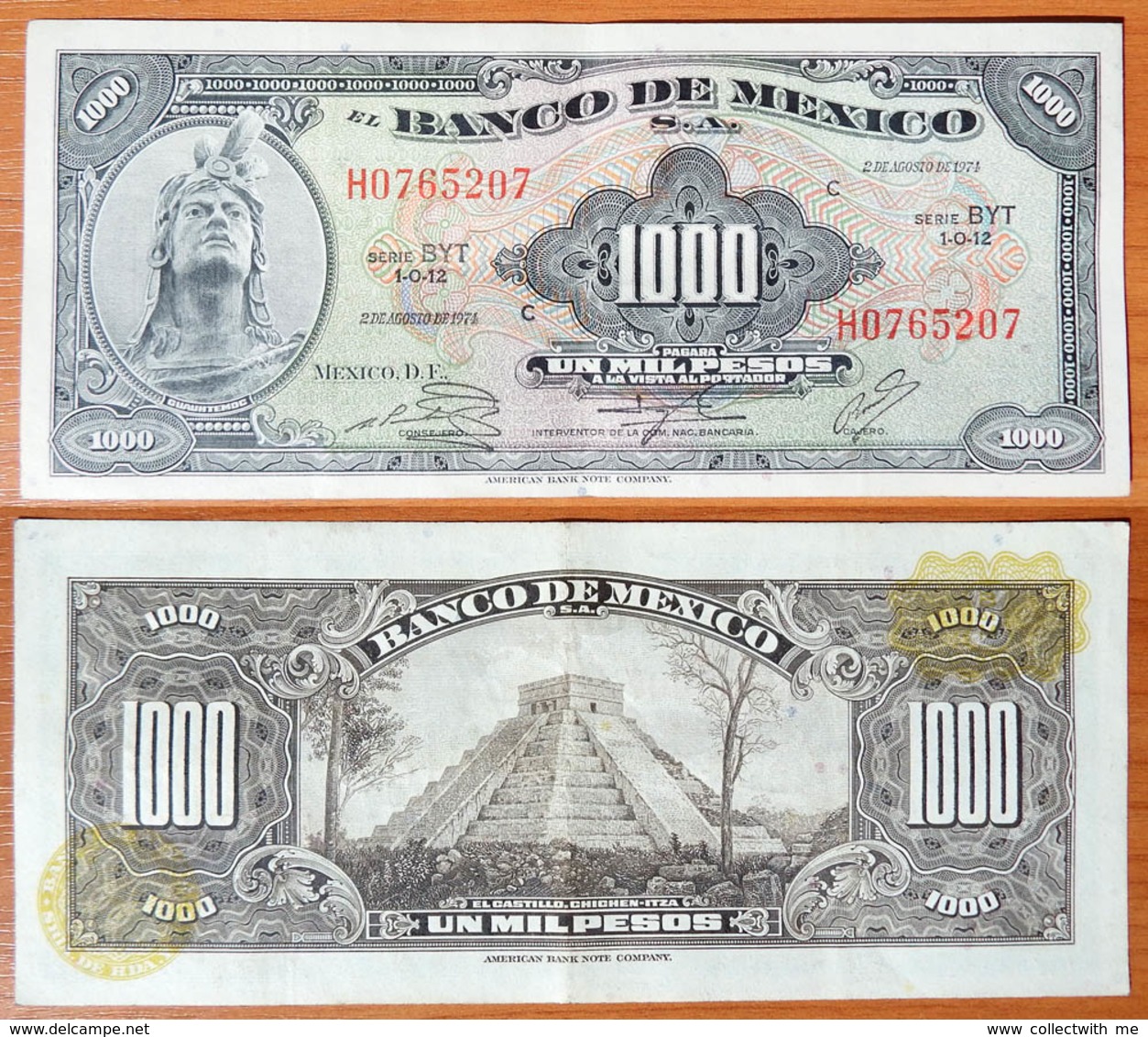 Mexico 1000 Pesos 1974 XF Yellow Seals - Mexico