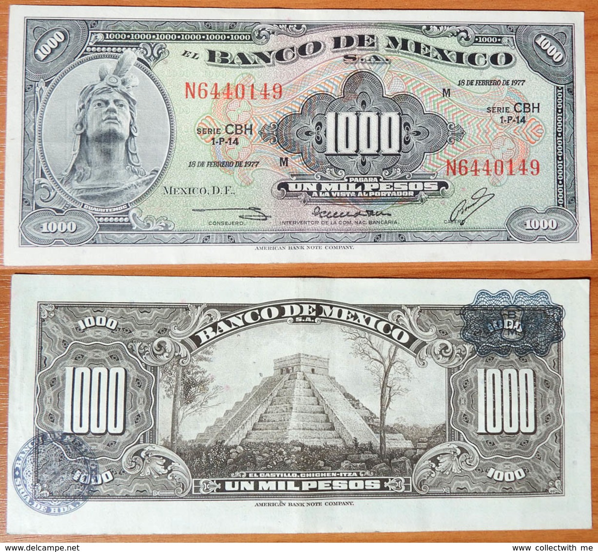 Mexico 1000 Pesos 1977 Dark Blue Seals - Messico