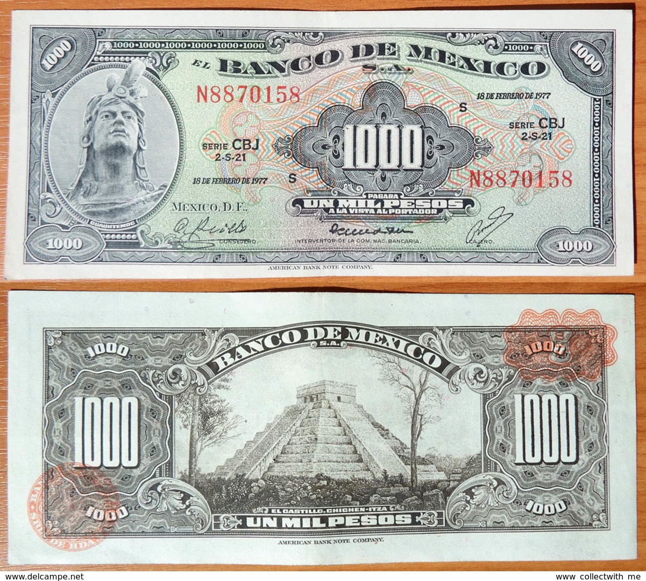 Mexico 1000 Pesos 1977 Brown Seals - Mexique